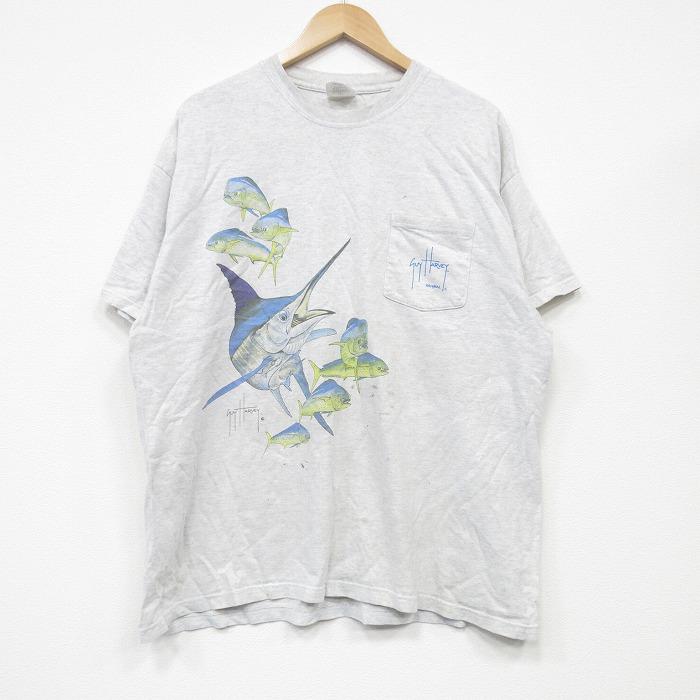 20%OFF】XL/古着 GUY HARVEY 半袖 ビンテージ Tシャツ メンズ 90s 魚
