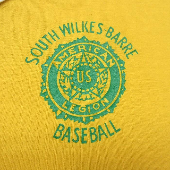 L/古着 ラッセル 半袖 ビンテージ Tシャツ メンズ 70s ベースボール V 