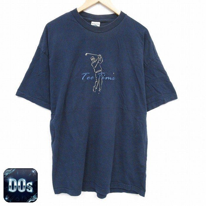50%OFF】XL/古着 半袖 ビンテージ Tシャツ メンズ 00s ゴルフ 刺繍 