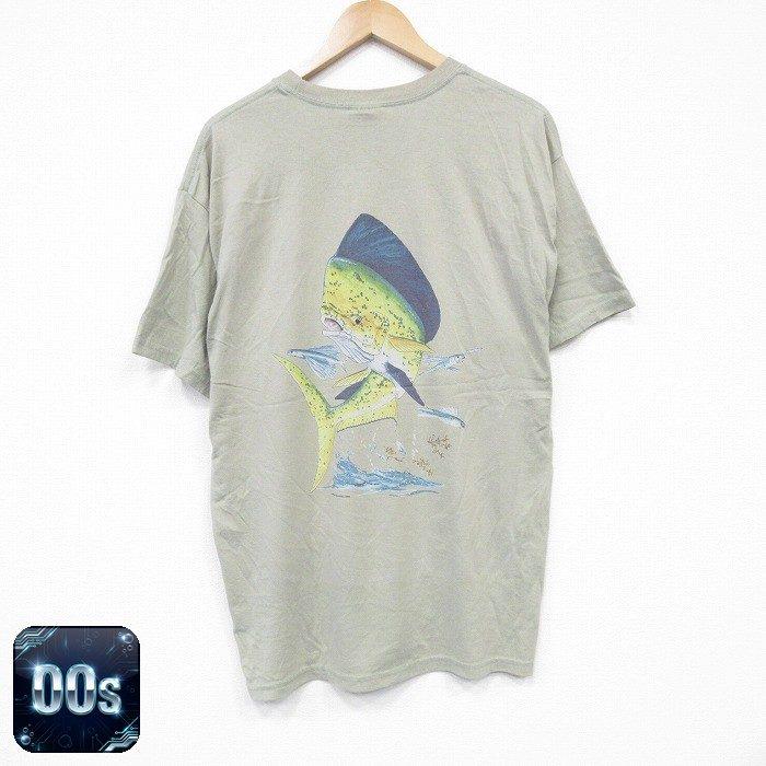 Hanes（ヘインズ） L/古着 半袖 ビンテージ Tシャツ メンズ 00s 魚