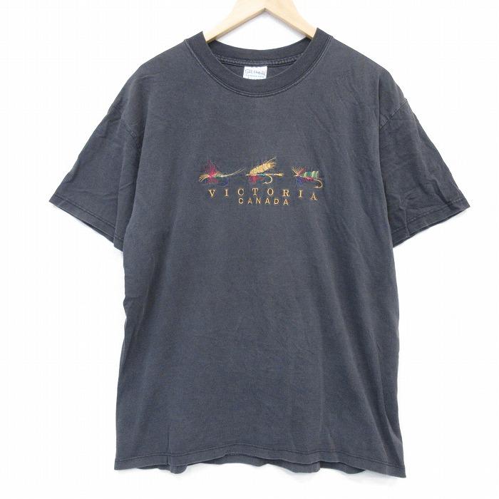 XL/古着 半袖 ビンテージ Tシャツ メンズ 00年代 00s ルアー 刺繍
