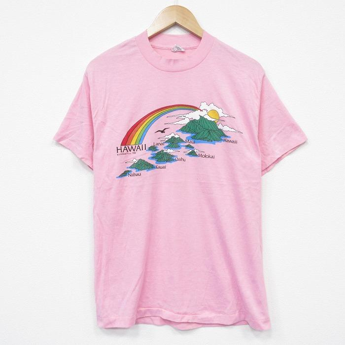 M/古着 半袖 ビンテージ Tシャツ メンズ 80年代 80s ハワイ クルー 