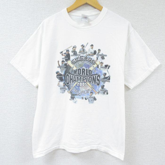 L/古着 半袖 ビンテージ Tシャツ メンズ 00s MLB シカゴホワイト