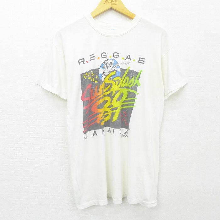 L/古着 半袖 ビンテージ ロック バンド Tシャツ メンズ 80s レゲエサン 