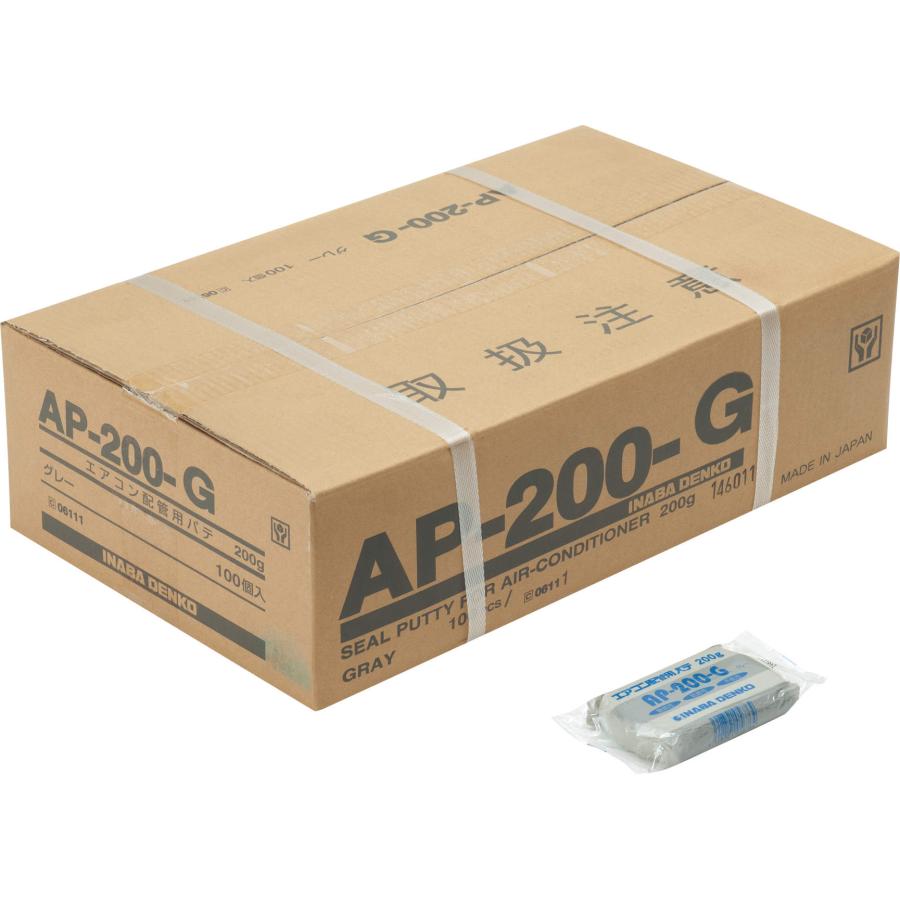 因幡電工 （10セット入） AP-200-G エアコン配管パテ グレー : 古河