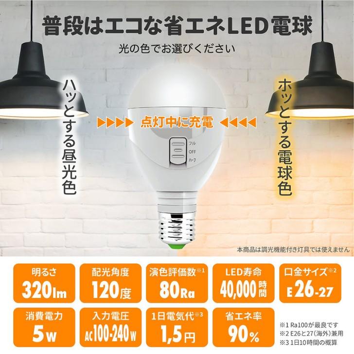 (正規品) マジックバルブパッと MAGIC BULB パっと！ 停電時自動点灯led 昼白色 LED 停電 自動点灯 停電時自動点灯 ライト 災害 懐中電灯 充電式 電球 台風｜furukawasangyo｜05