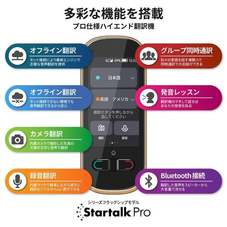 翻訳機 カメラ翻訳 オフライン対応 録音翻訳 Startalk Pro スター