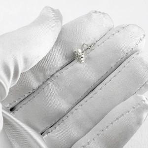 ふるさと納税  プラチナ ピアス つけっぱなし 片耳 ダイヤ キャッチなし 花 フラワー ダイヤモンド 0.19ct キャッチナッシャー pt900 シンプル .. 山梨県昭和町の画像