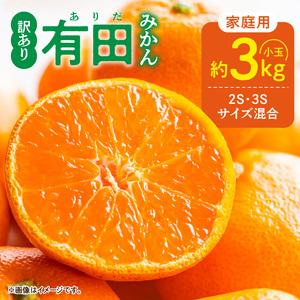 ふるさと納税 【2026年先行予約】家庭用 ご有田みかん 和歌山 小玉(2S,3Sサイズ混合) 約3kg_DZ6033 和歌山県湯浅町 | 