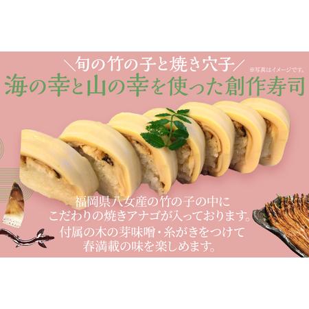 ふるさと納税 竹取すし物語 2本 (一本6切れ×2本)　寿司 すし 筍 たけのこ タケノコ 穴子 あなご アナゴ 冷凍 季節限定 福岡 九州 国産 グル.. 福岡県志免町_1