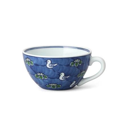 ふるさと納税 源右衛門窯 染錦水鳥図 スープ碗 器 食器 皿 デザートカップ カフェオレボウル 有田焼 A45-285 佐賀県有田町の画像