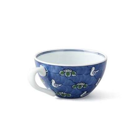 ふるさと納税 源右衛門窯 染錦水鳥図 スープ碗 器 食器 皿 デザートカップ カフェオレボウル 有田焼 A45-285 佐賀県有田町の画像
