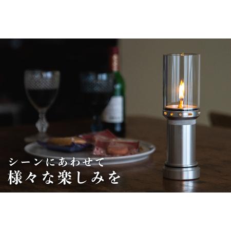 ふるさと納税 P111(SHIROGANE 銀) TORCH+「SHIROGANE 銀」[オイル トーチ キャンプ アウトドア ランタン 灯り 炎 ポータブル 2色 大阪 八尾.. 大阪府八尾市