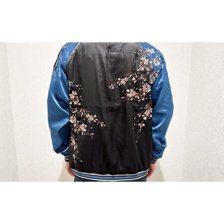 ふるさと納税 日本地図と舞妓柄刺繍リバーシブルスカジャン　サイズはS・M・L・XL・XXL 服 おしゃれ かっこいい ヴィンテージ 刺繍 横須賀【.. 神奈川県横須賀市の画像