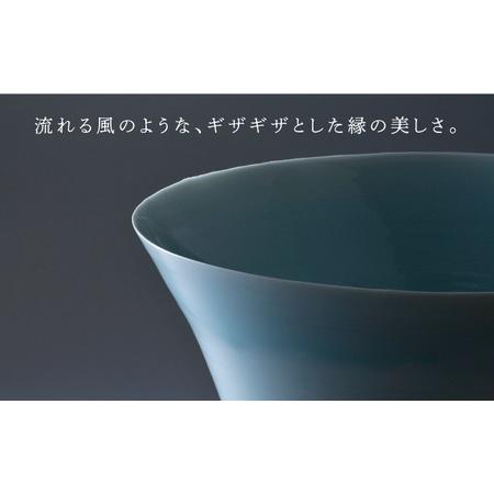 ふるさと納税 【波佐見焼】青白磁 花器 「風」松尾道代【工房風】【ふるなび限定】FN-Limited [EF06] 波佐見焼 長崎県波佐見町の画像