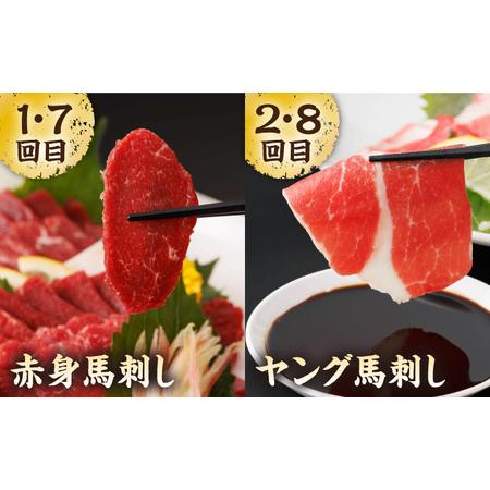 ふるさと納税 【12回定期便】毎月違う部位が届く！【馬刺しの郷 民守】 赤身 ヤング 霜降り馬刺し 食べ比べ  [ZBL020] 熊本県山鹿市の画像