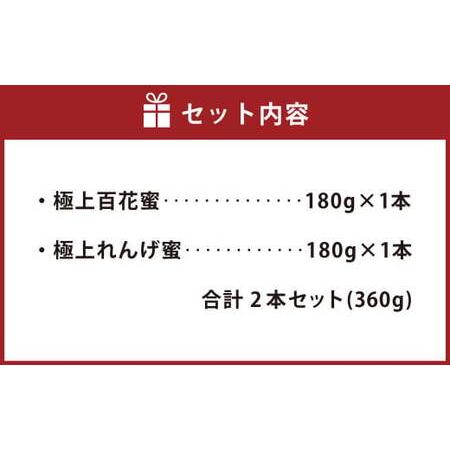 日本最大のブランド ふるさと納税 純国産 はちみつ 2本セット 計360g（極上れんげ蜜・極上百花蜜） 福岡県香春町