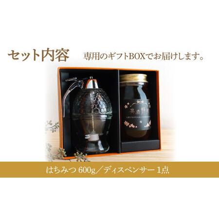 ふるさと納税 美濃蜂蜜 桜 600g ディスペンサー 付き ギフトセット 【マンモスハウス合同会社】 はちみつ 非加熱 国産[TEW009] 岐阜県多治見市の画像