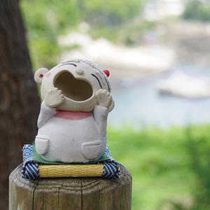 ふるさと納税 しあわせ じじ・ばば 7cm【インテリア陶器飾り笑顔】(BF205) 茨城県北茨城市の画像