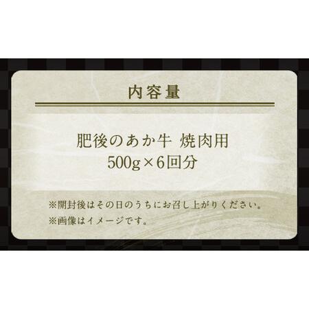 【２点セット】 ふるさと納税 【定期便6回】 肥後のあか牛 焼肉用 500g ( 熊本県産 和牛 ) 牛肉 あか牛 熊本県合志市 【TMF9372605004】(33000円)