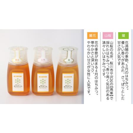 ふるさと納税 【数量限定】 山桜 はちみつ と春の 田舎 はちみつ の 3種 ギフトセット [Ｂ3山桜] 【茨城県共通返礼品／五霞町】    [BS004sa] 茨城県桜川市の画像