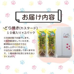 ふるさと納税 60P5605 冷凍しっとりどら焼きはちくん（カスタード）10個入り×2パック 秋田県大館市の画像