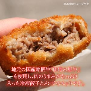 ふるさと納税 雨情の里牛餃子・メンチセット【ブランド牛 国産 惣菜 冷凍餃子 ギョウザ ぎょうざ メンチカツ】(BL207) 茨城県北茨城市の画像