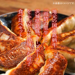 ふるさと納税 雨情の里牛・ローズポーク餃子セット【国産 ブランド牛 ぎょうざ ギョウザ 食べ比べ】(BL208) 茨城県北茨城市の画像