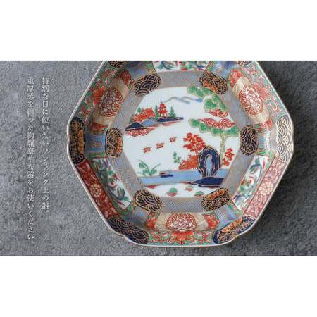 ふるさと納税 有田焼 【復刻古伊万里】 錦色絵六角焼皿 18cm 大慶 食器 うつわ 器 お正月 ハレの日 お祝い 取り皿 華やか A45-169 佐賀県有田町の画像