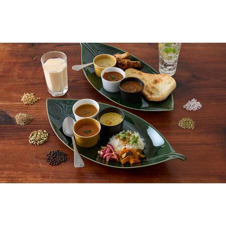 ふるさと納税 【美濃焼】 miyama.のカレーのうつわ 葉っぱのカレー皿 4点セット 瑞浪市 / ミヤマプランニング 食器 プレート カップ [AZCM062] 岐阜県瑞浪市の画像