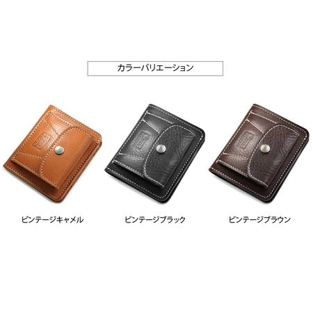 ふるさと納税 VanNuys マネークリップ機能付き 胸ポケットにも入る 多機能コンパクトウォレット／コインケース付きオールインワンタイプ オイル .. 徳島県松茂町の画像