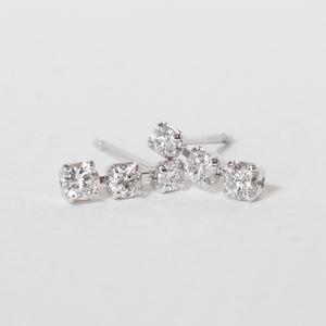 ふるさと納税 プラチナ 0.20ct グラデーションラインピアス  PT850 プラチナ ダイヤモンド ピアス ダイヤ0.10ct×2 カラット レディース 天.. 山梨県甲斐市の画像