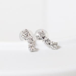 ふるさと納税 プラチナ 0.20ct グラデーションラインピアス  PT850 プラチナ ダイヤモンド ピアス ダイヤ0.10ct×2 カラット レディース 天.. 山梨県甲斐市の画像