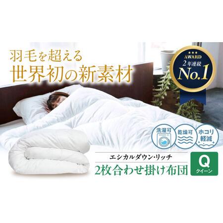 ふるさと納税 洗える 人工羽毛 2枚合わせ 掛け布団 クイーン エシカルダウンリッチ[BAAK056]掛け布団 広島県福山市