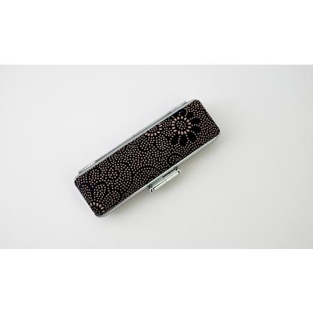 ふるさと納税 甲州印伝認め印入れもの(小) [5839-1949] トンボ 紺 12粍 山梨県市川三郷町