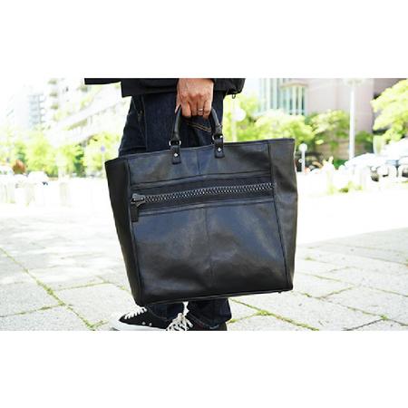 ふるさと納税 【BAGGYPORT】バギーポート・軽量レザー２WAYトート - 軽さと強さが共演する、黒の美学 大阪府東大阪市の画像