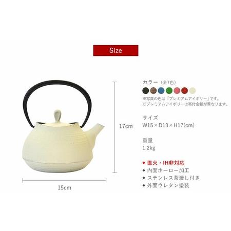 ふるさと納税 ティーポット 刷毛目 0.6L プレミアムアイボリー 南部鉄器 急須 茶道具 伝統工芸品 工芸品 壱鋳堂 日本製 鉄器 鉄分 雑貨 日用品 .. 岩手県盛岡市_2