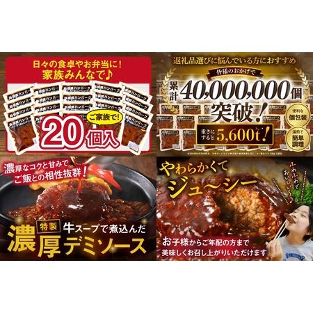 ふるさと納税 鉄板焼ハンバーグ デミソース 20個温めるだけ 福岡 飯塚