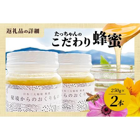 ふるさと納税 【無添加 非加熱】標高800m たっちゃんのこだわり蜂蜜【250g×2本】送料無料 宮崎県 椎葉村 秘境 蜂蜜 はちみつ ハチミツ みつ.. 宮崎県椎葉村の画像
