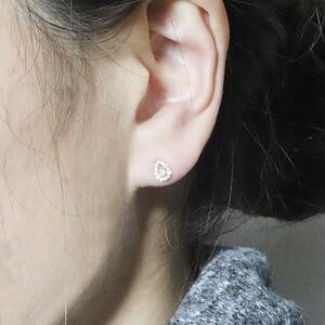 ふるさと納税 K18　 しずく　取り巻き　ダイヤモンドピアス　0.20ct 山梨県甲斐市の画像