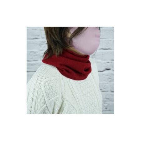 ふるさと納税 E1408国産カシミヤ糸使用国内生産カシミヤ１００％ネックウォーマー（ワイン） 山梨県富士川町の画像