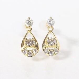 ふるさと納税 K18 　0.20ct　雫　ダイヤモンドピアス 山梨県甲斐市の画像