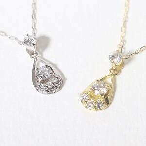 ふるさと納税 K18 　雫　ダイヤモンドペンダント　0.10ct 山梨県甲斐市の画像