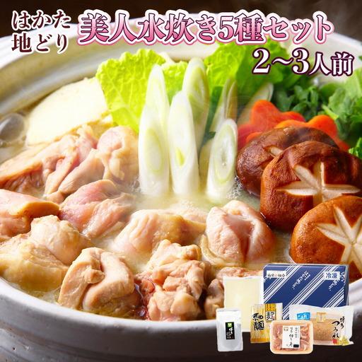 ふるさと納税 水炊き はかた地どり 美人 コラーゲン付 2〜3人前 セット 水炊き 福岡県宇美町