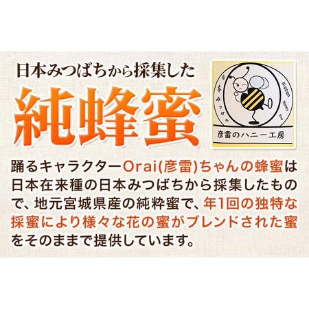 ふるさと納税 彦雷ちゃんの日本蜜蜂はちみつ 93g×4個 ギフト箱2つ付き 宮城県利府町の画像