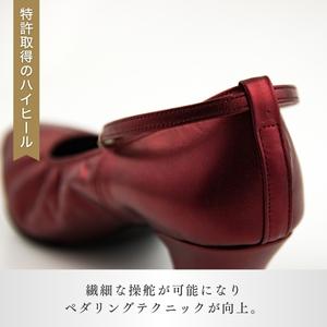 ふるさと納税 【22cm】ヒール高5cm 3WAYシリーズ最高峰ピアノシューズ アプロディーテ(ワイン) | ピアノシューズ 特許 茨城県龍ケ崎市の画像