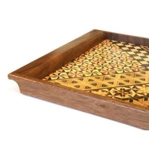 ふるさと納税 寄木袖付き長角盆　小寄木（大）［工芸品工芸品］ 神奈川県箱根町_3