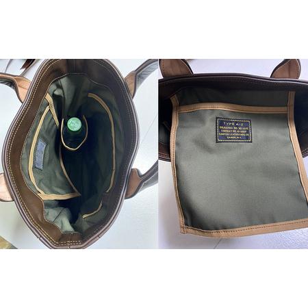 ふるさと納税 A-2 Bag　アメリカ軍　ホースハイド　馬革鞄　ラセットブラウン [兵庫県 三田市 3d28bae210001] 兵庫県三田市の画像
