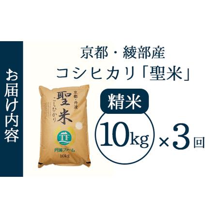 ふるさと納税 【定期便3回】 聖米(精米) 10kg×3回 | 米 お米 こしひかり 白米 精米 京都府綾部市_1