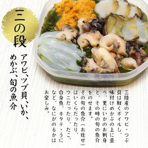 ふるさと納税 【12ヶ月定期便】ご贈答 三陸 玉手箱 計480g前後 ( 160g前後 ×3段 ) 計12回お届け おせち 人気｜冷凍 小分け 食べきり 化粧箱.. 岩手県大槌町_4
